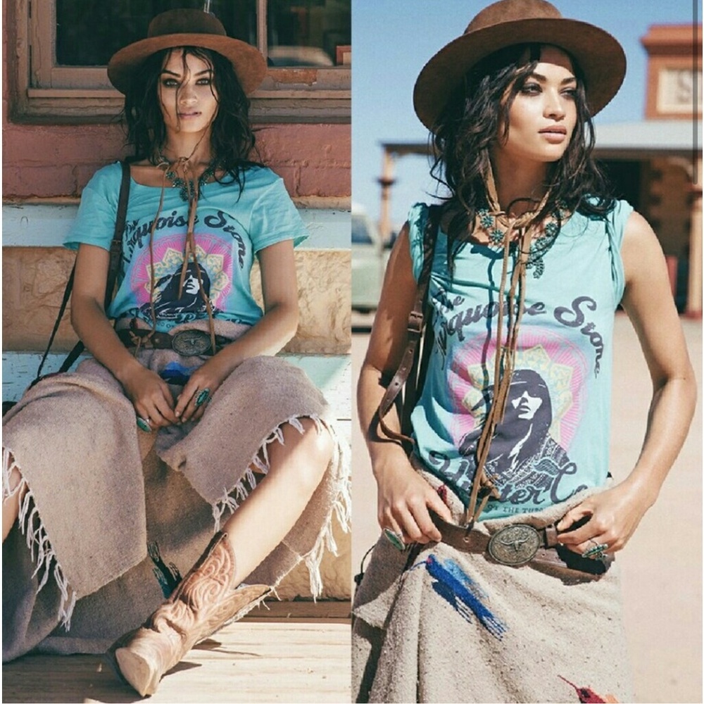 Spell Gypsy Collective Womens XL Turquoise Stone Hunter Sisterhood Tribe T Shirt
